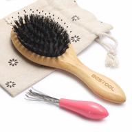 small boar & nylon bristle hair brush for women, men and kids - detangle and enhance shine & health - bestool travel mini hairbrush for wet/dry hair logo