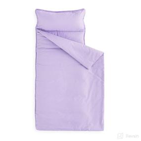 img 4 attached to 🌸 Wake In Cloud - Lilac Nap Mat: Comfortable Sleeping Bag for Kids with Removable Pillow and Microfiber Fill