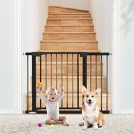 🚪 alvod baby gate for stairs and doorways: 40.55''-46'' & 29.53''-35'' wide auto close indoor safety gate for baby and pets, easy walk thru with door, black логотип