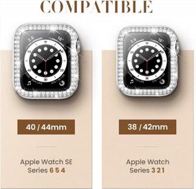 img 3 attached to Sparkling Apple Watch Screen Protector Case With Tempered Glass And Full Coverage For Women - Compatible With Apple Watch 40Mm SE, Series 6, 5, 4 - Diamond-Style Protective Cover And Accessory
