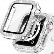 sparkling apple watch screen protector case with tempered glass and full coverage for women - compatible with apple watch 40mm se, series 6, 5, 4 - diamond-style protective cover and accessory logo