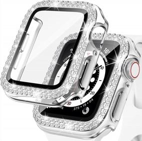 img 4 attached to Sparkling Apple Watch Screen Protector Case With Tempered Glass And Full Coverage For Women - Compatible With Apple Watch 40Mm SE, Series 6, 5, 4 - Diamond-Style Protective Cover And Accessory