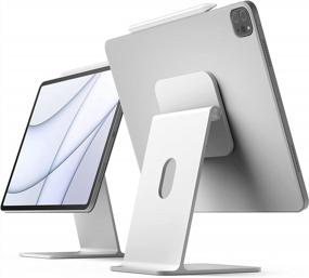 img 4 attached to Магнитная подставка Elago Premium для IPad Pro 12,9 дюйма (5-го, 4-го поколения), iPad Pro 11 дюймов (3-го, 2-го поколения), iPad Air 10,9 дюйма (5-го, 4-го поколения) и iPad Mini 8,3 дюйма (6-го поколения) — гладкий серебристый Дизайн