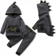 осенне-зимний клетчатый костюм для мальчиков-малышей - комплект из толстовки с капюшоном и брюк с длинными рукавами логотип