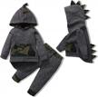 fall winter plaid outfit for toddler boys - long sleeve hoodie sweatshirt & pants set logo