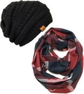 winter warm knitted infinity scarf & beanie hat set by wrapables logo