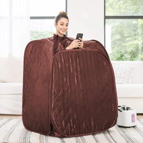 img 3 attached to Portable Indoor Steam Sauna For Weight Loss And Detox - Himimi 2L With Foldable Design, Chair, And Remote Control (Brown)