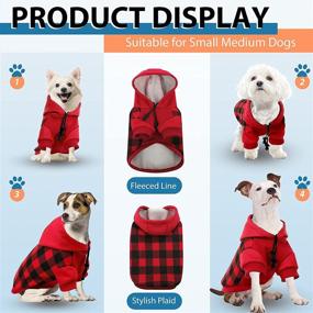 img 2 attached to 🐶 SUNFURA Dog Hoodie Pet Coat: Plaid Winter Sweatshirt with Hat and Leash Hole