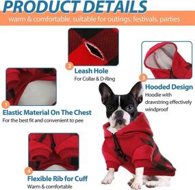 img 3 attached to 🐶 SUNFURA Dog Hoodie Pet Coat: Plaid Winter Sweatshirt with Hat and Leash Hole