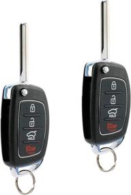 img 1 attached to 🔑 Hyundai Santa Fe Keyless Entry Remote Fob (95430-4Z100, TQ8-RKE-3F04) - Flip Key Set of 2 (2013-2015)