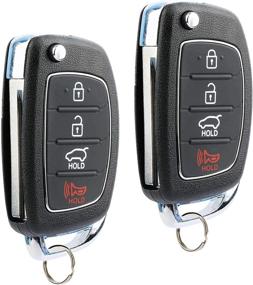 img 2 attached to 🔑 Hyundai Santa Fe Keyless Entry Remote Fob (95430-4Z100, TQ8-RKE-3F04) - Flip Key Set of 2 (2013-2015)