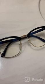 img 8 attached to Vintage Classic Semi-Rimless Half Frame Clear Lens Glasses - AISSWZBER Fashion