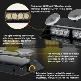 img 2 attached to Оставайтесь в безопасности на дороге с аварийными стробоскопами ASPL 2-в-1 — двухцветная внутренняя и внешняя световая панель для автомобилей