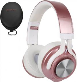 img 4 attached to PowerLocus P3 Bluetooth Headphones Over-Ear, Wireless Hi-Fi Stereo Headphone with 40h Playtime & Bluetooth 5.0, Mic & Deep Bass, Foldable Design for Cell Phones/Laptop/PC/TV - Rose Gold