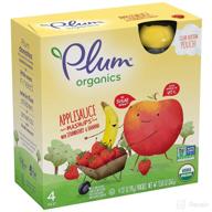 🍓 plum organics kids fruit mashups apple sauce strawberry banana, 3.17 oz, pack of 4 logo