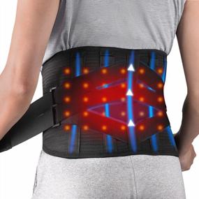 img 4 attached to HONGJING Heating Back Brace For Lower Back Pain Relief, Heated Back Support Belt, Operated By 5000MAh Rechargeable Battery, 3 Heat Levels Adjustable (XL)