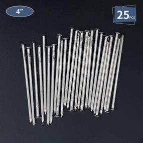 img 3 attached to Nickel-Plated Hanging Nails - 25Pcs, 4 Inches - Ideal Wall & Wood Nails For Hanging & DIY Projects
