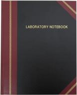 bookfactory lab notebook/laboratory notebook - professional grade - 96 pages, 8" x 10" (ruled format) black and burgundy imitation leather cover, smyth sewn hardbound student (lru-096-srs-a-lkmst1) logo