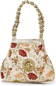 img 3 attached to Bangle Potli Wristlet Brocade Beads Women's Handbags & Wallets ~ Wristlets