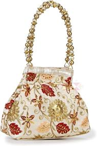 img 4 attached to Bangle Potli Wristlet Brocade Beads Women's Handbags & Wallets ~ Wristlets