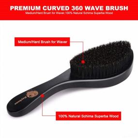 img 1 attached to 3Pcs Durags & 360 Wave Brush Kit For Men - Curved Medium/Hard Hair Brushes + Extra 1 Wave Cap