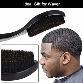 img 2 attached to 3Pcs Durags & 360 Wave Brush Kit For Men - Curved Medium/Hard Hair Brushes + Extra 1 Wave Cap