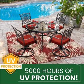 img 3 attached to Palm Leaf Red Outdoor Rug With 5000 Hours UV Protection - Hanover HANRG79SQPLM-RED, 79-Inch Square