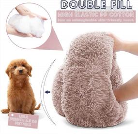 img 2 attached to Topmart Plush Calming Dog Bed: Anti-Anxiety Donut Cuddler For Small Dogs And Cats, Washable Faux Fur Cat Bed, 23" X 23" - Beige