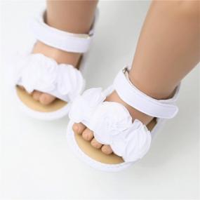 img 2 attached to COSANKIM Infant Baby Girls Summer Sandals With Flower Soft Sole Newborn Toddler First Walker Crib Dress Shoes