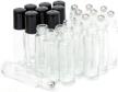 10ml roller bottles 24pack clear thick glass essential oil roller bottles stainless steel roller ball with 2 droppers logo