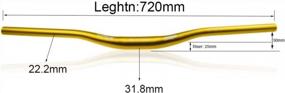 img 2 attached to Gold Aluminum Alloy MTB Handlebar - 31.8Mm Diameter With Extra Long 720Mm Riser Bar - Ideal For Most Bicycles, Road Bikes, BMX, Fixie Gears, And Cycling