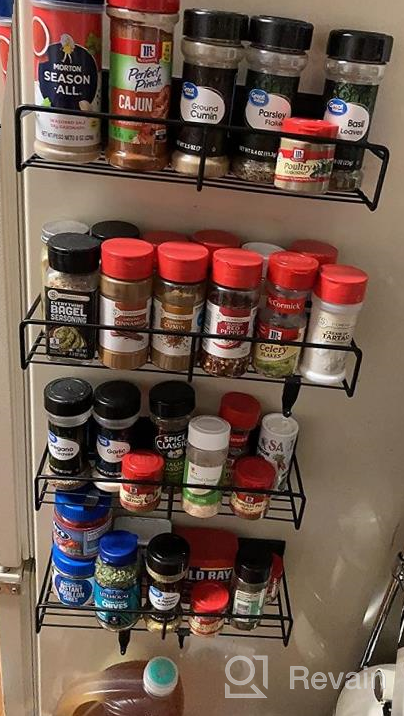 img 1 attached to Magnetic Spice Rack Organizer 4 Pack Spice Magnet Shelf Seasoning Mounted Spice Racks With 4 Hooks For Cabinet Refrigerator Space Saving Kitchen Organization For Spice Jars And Seasoning Bottles review by Marshall Dickinson