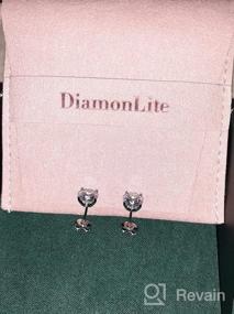 img 6 attached to 💎 DIAMONLITE 925 Sterling Silver CZ Stud Earrings, White Gold Plated Hypoallergenic Cubic Zirconia Earrings for Women & Girls