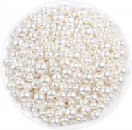 📿 ivory pearl craft beads, anezus 800pcs loose pearls for jewelry making, crafts, decoration and vase filler - assorted sizes logo