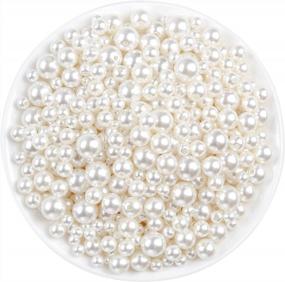 img 4 attached to 📿 Ivory Pearl Craft Beads, Anezus 800pcs Loose Pearls for Jewelry Making, Crafts, Decoration and Vase Filler - Assorted Sizes