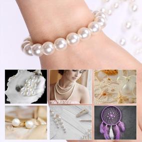 img 3 attached to 📿 Ivory Pearl Craft Beads, Anezus 800pcs Loose Pearls for Jewelry Making, Crafts, Decoration and Vase Filler - Assorted Sizes