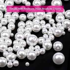 img 2 attached to 📿 Ivory Pearl Craft Beads, Anezus 800pcs Loose Pearls for Jewelry Making, Crafts, Decoration and Vase Filler - Assorted Sizes