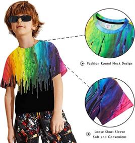 img 3 attached to 👕 High-Quality Printed Athletic Homewear Vacation Clothing for Boys: Tops, Tees & Shirts