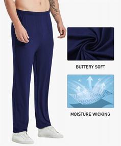 img 2 attached to Men'S Pajama Pants Sleepwear Lounge PJ Drawstring Elastic Waist Casual Pants With Pockets