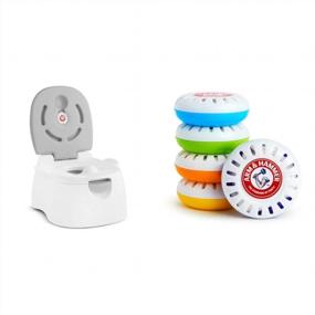 img 4 attached to Munchkin Arm & Hammer Multi-Stage 3-In-1 Potty Seat, Grey (Potty Chair/Trainer Ring/Step Stool) With Nursery Fresheners 5 Pack