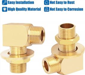 img 2 attached to Upgrade Your Plumbing With 2 Brass Wall Mount Faucet Connection Kits - Compatible With T&S Brass And B-0674-RGH Service Sink Faucets, Includes Teflon Tape