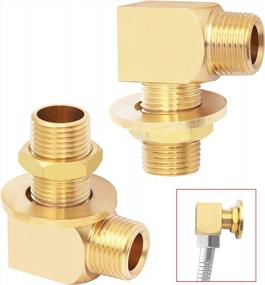 img 4 attached to Upgrade Your Plumbing With 2 Brass Wall Mount Faucet Connection Kits - Compatible With T&S Brass And B-0674-RGH Service Sink Faucets, Includes Teflon Tape