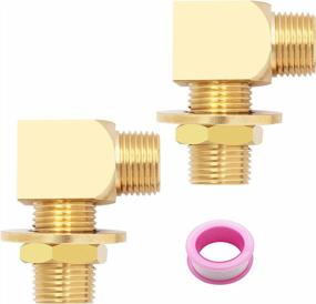 img 3 attached to Upgrade Your Plumbing With 2 Brass Wall Mount Faucet Connection Kits - Compatible With T&S Brass And B-0674-RGH Service Sink Faucets, Includes Teflon Tape