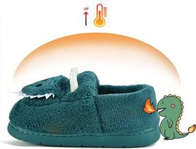 img 3 attached to Warm And Cute Dinosaur House Slippers For Boys And Girls - Perfect For Winter Indoor Wear