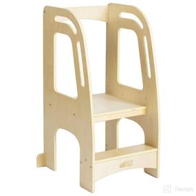 img 4 attached to 🍳 ECR4Kids Chef's Helper Kitchen Tower: Premium Natural Wood Toddler Step Stool with Adjustable Safety Rails – Ideal Kitchen Step Stool for Toddlers