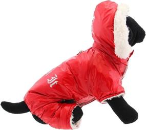 img 1 attached to Medium Red Ruffin It 🧥 Dog Snow Suit Harness by DOGGIE DESIGN