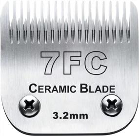 img 4 attached to Ceramic And Stainless Steel Blade For Andis, Oster, And Wahl Dog Clippers - 7FC Blade For Precise Grooming Results On All Dog Hair Types