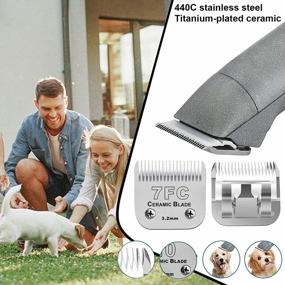 img 2 attached to Ceramic And Stainless Steel Blade For Andis, Oster, And Wahl Dog Clippers - 7FC Blade For Precise Grooming Results On All Dog Hair Types