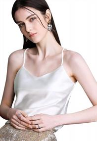 img 2 attached to Pack Of 4 Anbenser Silk Tank Tops - Satin Camisoles With V Necklines, Spaghetti Straps And Sleeveless Blouses For Women