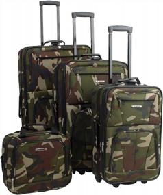 img 4 attached to Rockland Journey Softside Upright Luggage Set, Camouflage, 4-Piece (14/19/24/28)